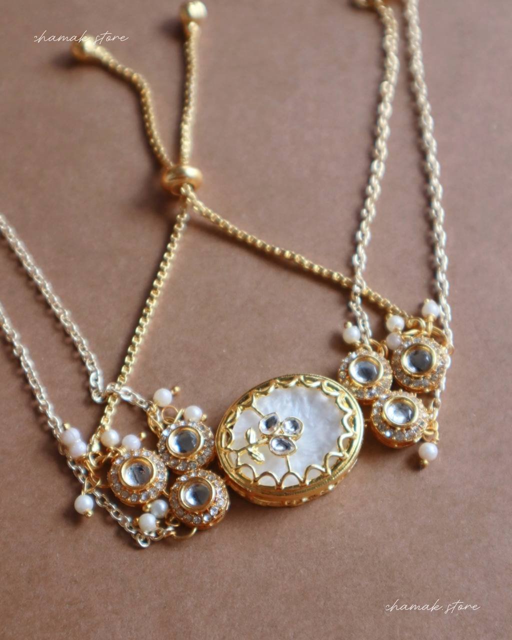Designer Kashmiri Style Kundan Bracelet Rakhi
