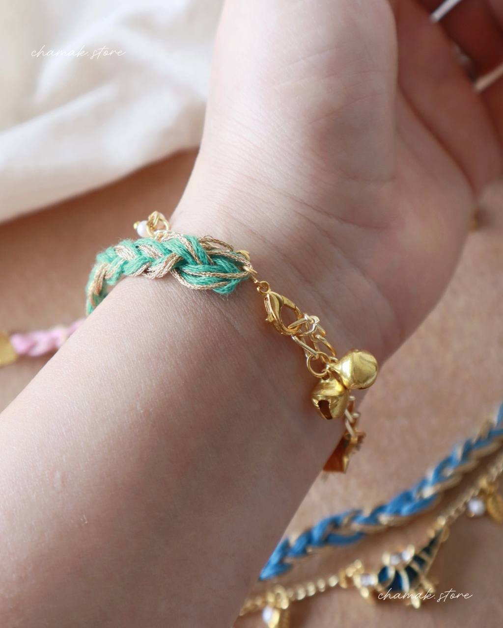 Peacock Charm Braided Bracelet Rakhi