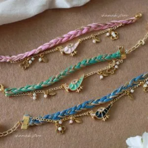 Peacock Charm Braided Bracelet Rakhi